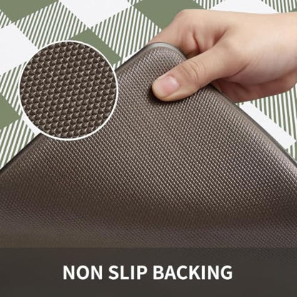 MAYHMYO Anti Fatigue Kitchen Mats for Floor, Cushioned Fresh Green Mat 2PCS - color: Flesh Green
