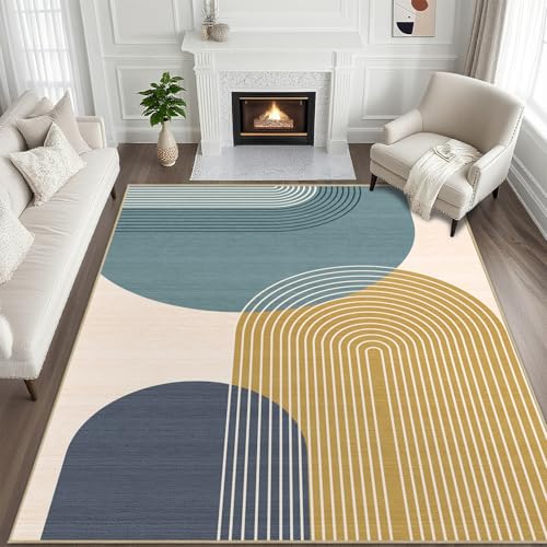 8x10 Large Area Rug for Living Room Boho Rug Bohemian Rugs,Blue - color: Blue, size: 8'x10'(Rectangular)