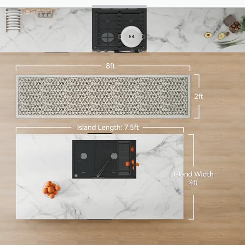 2x8ft Non Slip Hallway Runner Rug，Low Pile Kitchen Runner Rug,Grey - color: Grey, size: 2'x8'