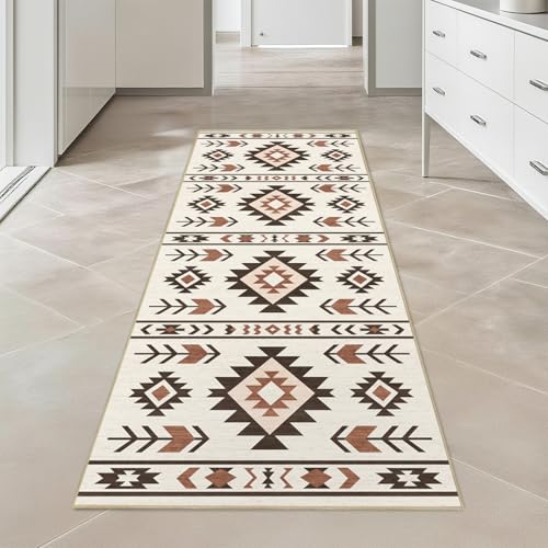 Western Runner Rug 2x6 for Hallway Kitchen Bedroom, Southwestern Aztec Tribal Runner Rugs Southwest Navajo Machine Washable Rug Non-Slip Printed Low-Pile Floor Carpet Mat for Living Room Bathroom - color: Western, size: 2'x6'