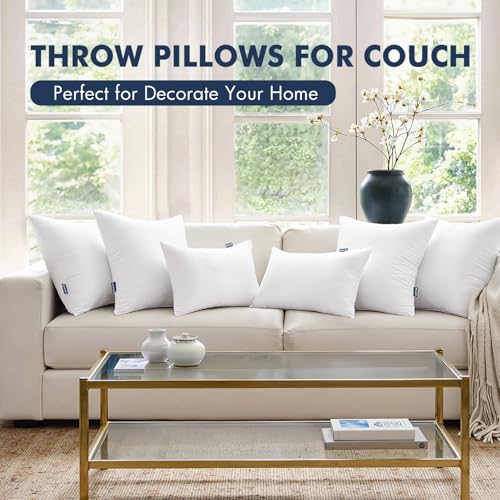 MIULEE 12x20 Throw Pillows Inserts 2 Pack, Decorative Pillows for Couch Bed - size: 12x20 Inch