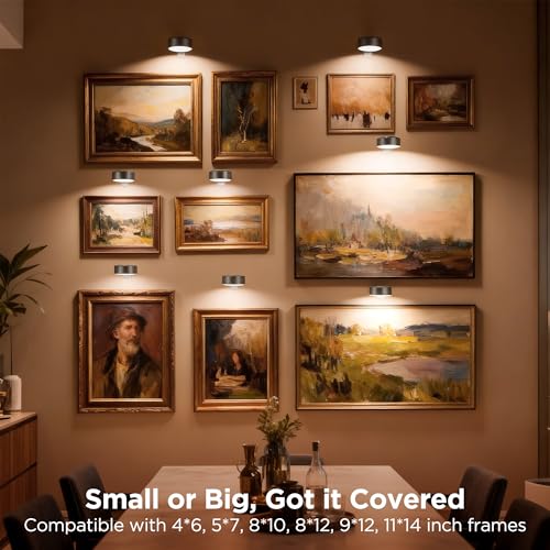 4-Pack Picture Lights for Wall, Rechargeable Wireless Poster Lights, Black - color: Black