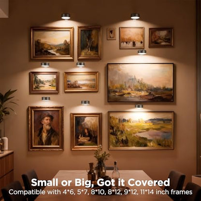 4-Pack Picture Lights for Wall, Rechargeable Wireless Poster Lights, Black - color: Black