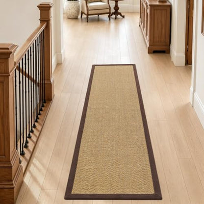 DEXI Jute Runner Rug 2x7, Rug Runners for Hallways, Natural/Brown - color: Natural/Brown, size: 2' x 7' (Runner)