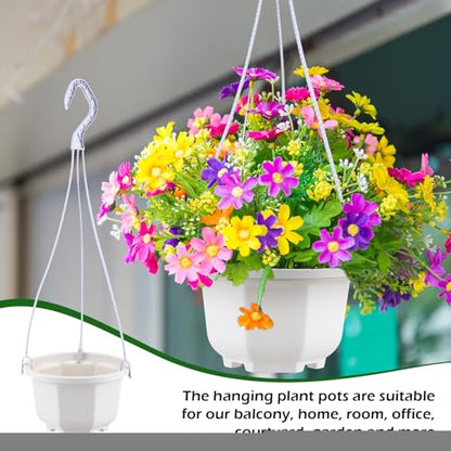 Roshtia 24 Pcs Hanging Planter Pot with Hook, Ceramic White, 5 Inch - color: Ceramic White, size: 5 Inch