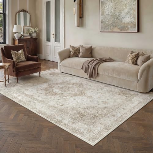 5x7 Beige Neutral Area Rug - color: Farmhouse | Beige, size: 5' x 7' (Rectangular)