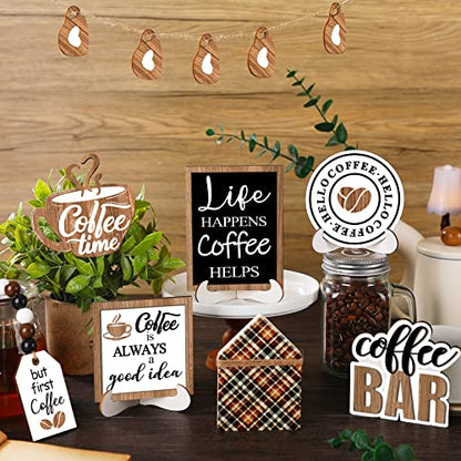 FairySandy 11 Pcs Tiered Tray Decor Farmhouse Set, Delicious Coffee - style: Delicious Coffee