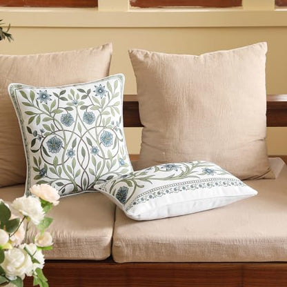 ISAENNE Designer Printed Rectangle Throw Pillow Cover,Set of 2,20"x12" - color: Mosella E, size: 20" x 12" (Pack of 2)