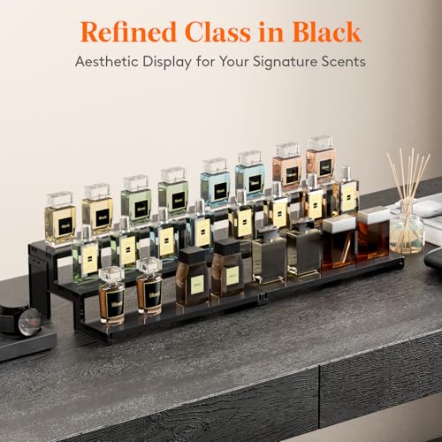 Lifewit 12″ Spice Rack, Perfume Cologne Stand, Tool-Free Assembly, 2 Pcs - color: Black, size: 12″3-Tier,2 pc