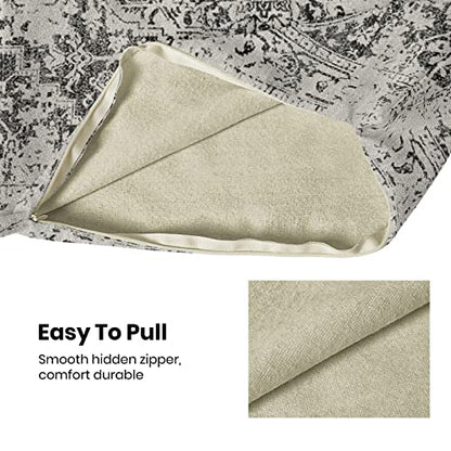 Black Gray Carpet Pattern Boho Pillow Covers 16x16 Set of 2 - color: Boho-7, size: 16" x 16" (Pack of 2)