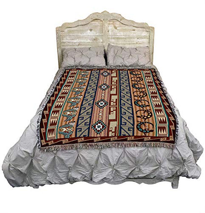 Pure Country Weavers Fetishes Blanket - Southwest Native American Inspired - Gift Tapestry Throw Woven from Cotton - Made in the USA (72x54) - color: Fetishes, size: Large