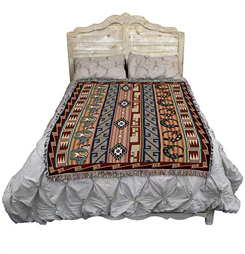 Pure Country Weavers Fetishes Blanket - Southwest Native American Inspired - Gift Tapestry Throw Woven from Cotton - Made in the USA (72x54) - color: Fetishes, size: Large
