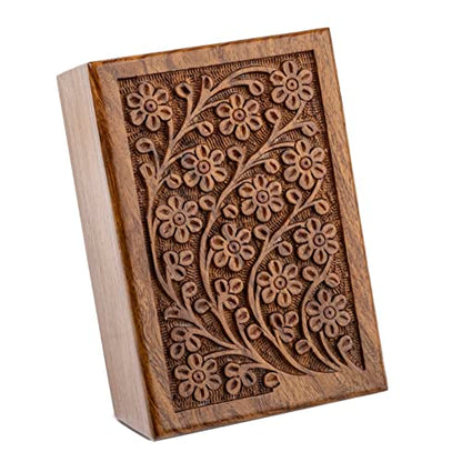 Personalized Urn Box for Human or Pet Ashes, Engraved Tree of Life Rosewood - size: Personalize