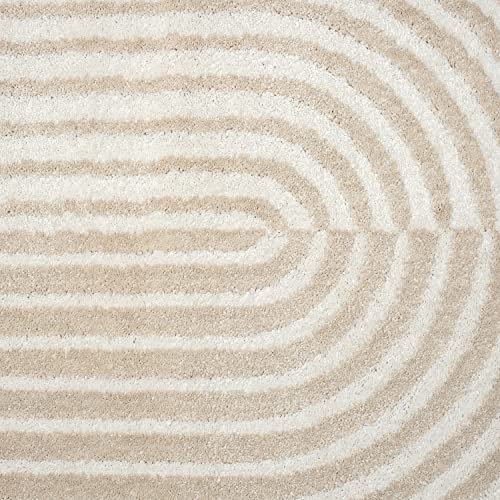 Abani Nuevo Collection Area Rug - Modern Arch Beige/Cream Pattern - 6'x9' - Easy to Clean - Durable for Kids & Pets - Non-Shedding - Medium Pile - Soft Feel - for Living Room, Bedroom & Office - size: 6' x 9'
