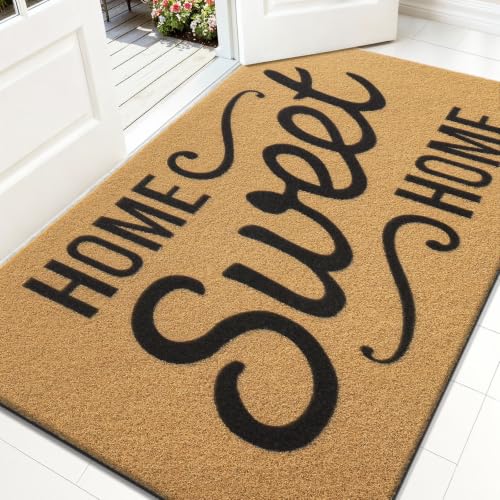 OLANLY Front Door Mat 35x23, Low Profile Doormat (Home Sweet Home) - size: 35" X 23"