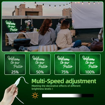 Welcome to Our Patio Neon Sign Wedding Green Plants Outdoor Neon - color: Colorful-A-welcome