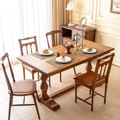 KXN Placemats Set of 4, Durable Dual-Layer Fabric Table Mats, Burlap - color: Burlap