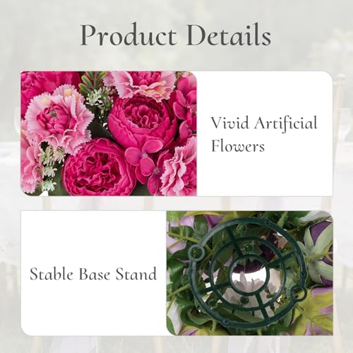 Flower Centerpieces for Wedding Tables: Hot Pink, Set of 2 - color: Hot Pink, size: 2 PCS