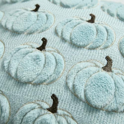 AVOIN colorlife Blue Fall Pumpkin Throw Pillow Covers 20x20 Inch - color: Blue, size: 20" x 20" (Pack of 2)