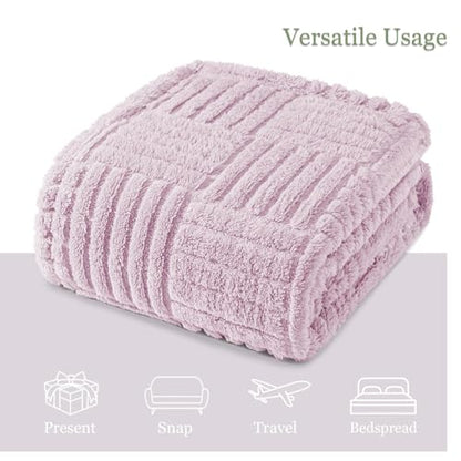 Whale Flotilla Lightweight Fleece Queen Size Blanket for Bed, Lilac - color: Lilac, size: Queen(90x90 Inch)