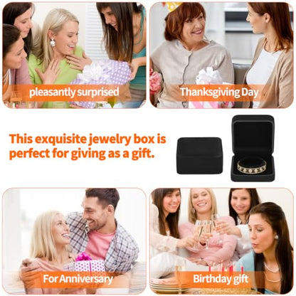 KUKUVR 4 Pcs Velvet Bracelet Gift Box, Jewelry Storage Holder Case for Bangle Anklet beaded bracelet Birthday Anniversary, Gift for Women (Black) - color: Black