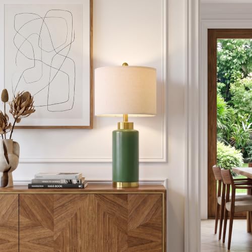 USumkky 25'' Ceramic Table Lamps Set of 2 for Bedroom Living Room Green - color: 25" Green-2 Pack