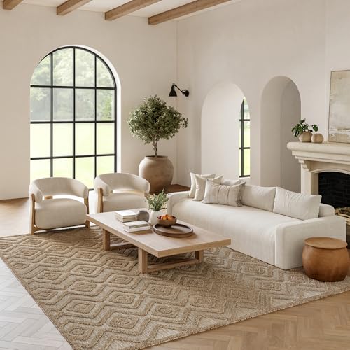 Nourison Home Versatile Natural Beige 8' x 10' Area Rug - Easy Clean, Non Shedding, Bed Room, Living Room, Dining Room, Kitchen (8' x 10') - color: Natural Beige, size: 8' x 10' (Rectangular)