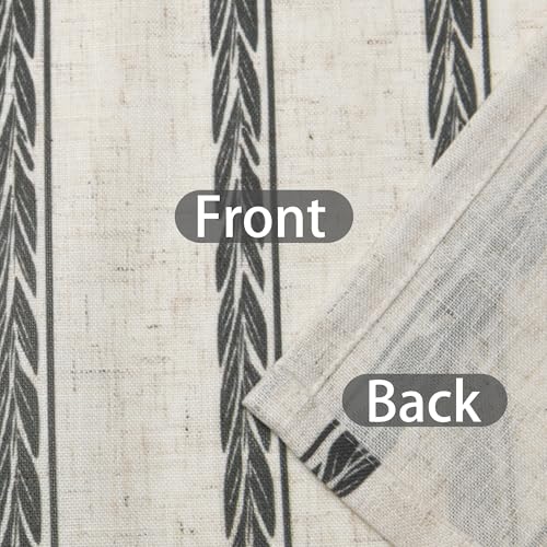 JIUZHEN 42x18 Inch Kitchen Valance - Thick Textured Linen Striped Window Valance Curtain with 3" Rod Pocket, Wheat Stripe Grey (1 Panel) - color: Wheat Stripe Grey, size: 42"W x 18"L (Pack of 1)
