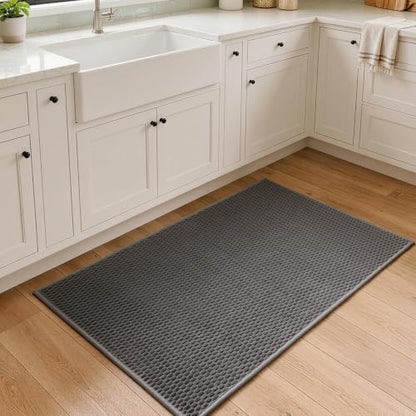 Sunfly 2x3 Entryway Rug with Non Slip Rubber Backing Dark Grey - color: Dark Grey, size: 2' x 3' (Rectangular)