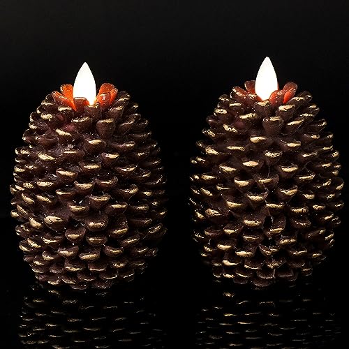 Wondise Flameless Candles with 6H Timer Battery Operated - color: 1-Brown