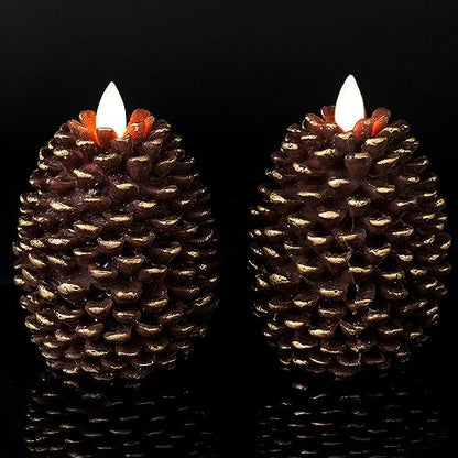 Wondise Flameless Candles with 6H Timer Battery Operated - color: 1-Brown
