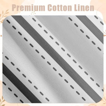 Emvency Valances for Windows, Line Ruffle Hem 2 Pack 52x18 Inch Geometric - color: Grey