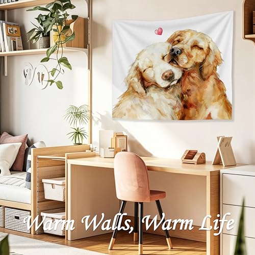 WDSFHYJK Golden Retriever Tapestry Wall Hanging, Golden Retriever Lover Gifts, Dog Lover Owner Gifts Wall Tapestry Backdrop for Kids Room Bedroom Nursery Living Room Decor, 50x60 Inch - color: Many colors-Golden Retriever-1