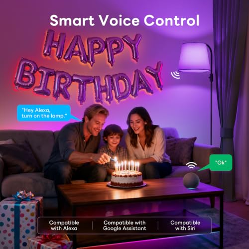 Smart RGB Arc Floor Lamp, 65", App Control, Compatible with Alexa - color: Black, size: 65"(App Control)