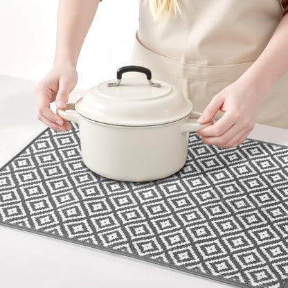 Large Dish Drying Mat 2 Pack,Cloth Tapete Escurridor De Platos,Xl - color: Dark Gray 2P 24*18
