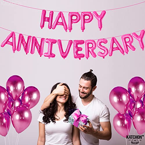 KatchOn Hot Pink Anniversary Balloons 16 Inch - style: Hot Pink