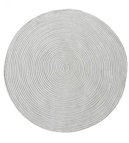 Hand Woven Round Area Rugs Living Room Bedroom Study Computer Chair Cushion Base Mat Round Carpet Lifts Basket Swivel Chair Pad Coffee Table Rug(2' Round, Gray) - color: Grey, size: 2' Round