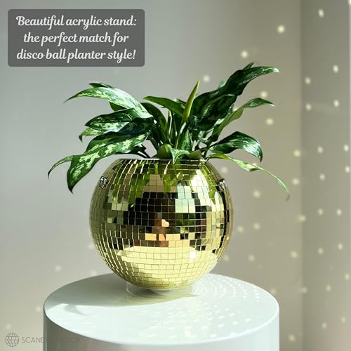 SCANDINORDICA Disco Ball Planter, Value Package, 10-inch Gold - size: 10" Gold