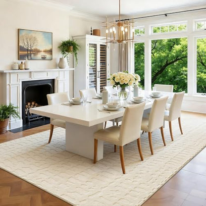 Yamaziot Washable 6x9 Area Rugs for Living Room Textured Non Slip Rug,Beige - color: Beige, size: 6' x 9' (Rectangular)
