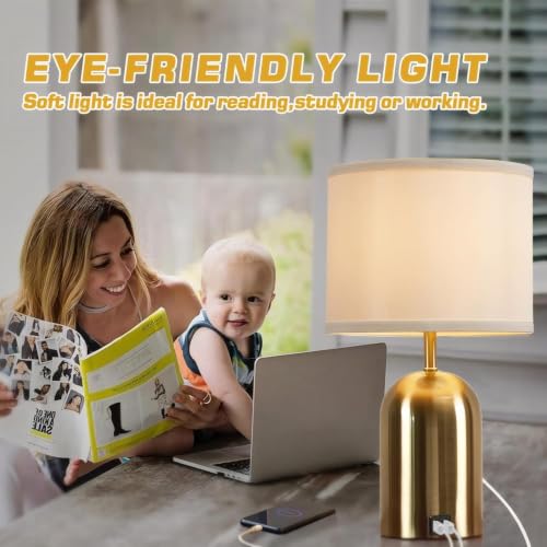 GyroVu Touch Control Table Lamp, Gold Bedside Table Lamps for Bedroom - color: Gold 1