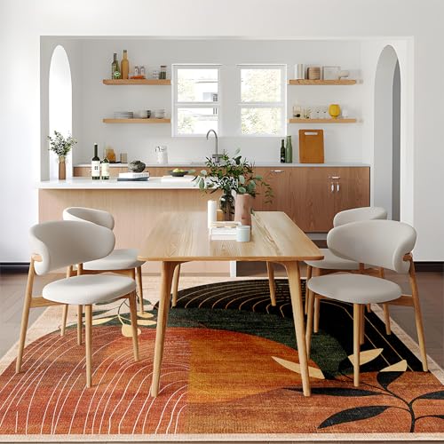 MUJOO Washable 8x10 Area Rugs Non Slip Mid Century Modern Terracotta - color: Terracotta（modern）, size: 8' x 10' (Rectangular)