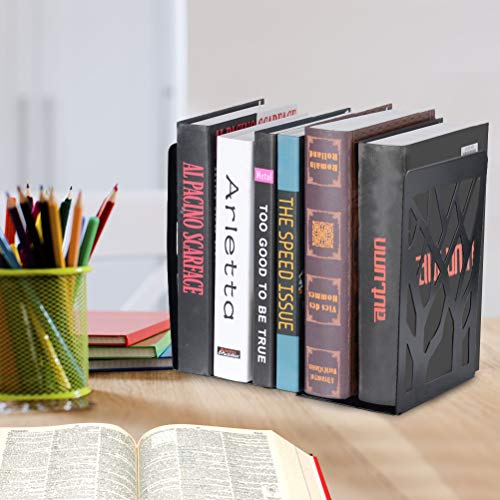 Book Ends, Bookends, Bookends for Shelves, Bookend, Book Ends for Heavy Books, Black Metal Book Shelf Holder Home Decorative, Book Stoppers for Shelves 2 Pair - size: Black-2 Pair