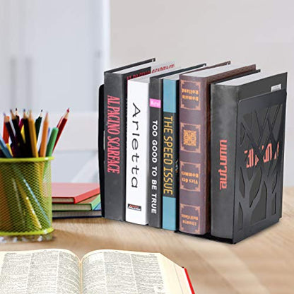 Book Ends, Bookends, Bookends for Shelves, Bookend, Book Ends for Heavy Books, Black Metal Book Shelf Holder Home Decorative, Book Stoppers for Shelves 2 Pair - size: Black-2 Pair