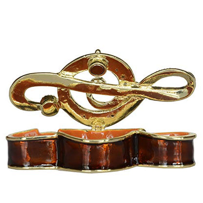 Musical Note Trinket Box Jewelry Box Hand Painted Decorative Box with Hinged Lid Ring Earring Holder Table Figurine Collectible - color: Musical Note