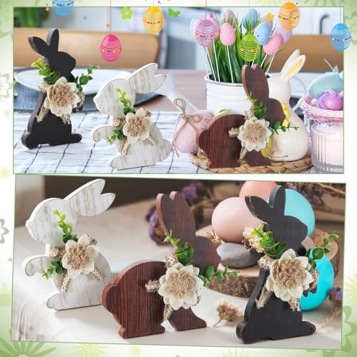 Yousoontic 3 Pcs Easter Table Decorations Farmhouse Bunny Decor, Side - style: Side