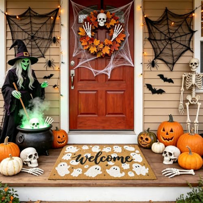 Halloween Welcome Mat Spooky Non-Slip Front Door Mat, 17x29 in - color: 1- Spooky