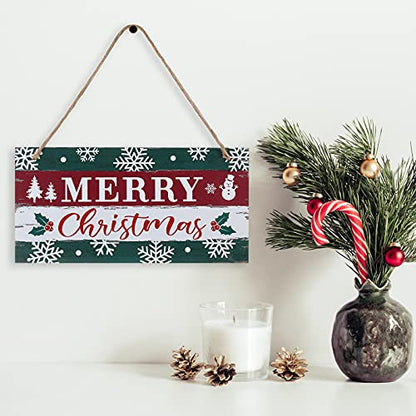 Marsui Christmas Wood Hanging Sign with Jute Rope, Merry Christmas - style: Merry Christmas