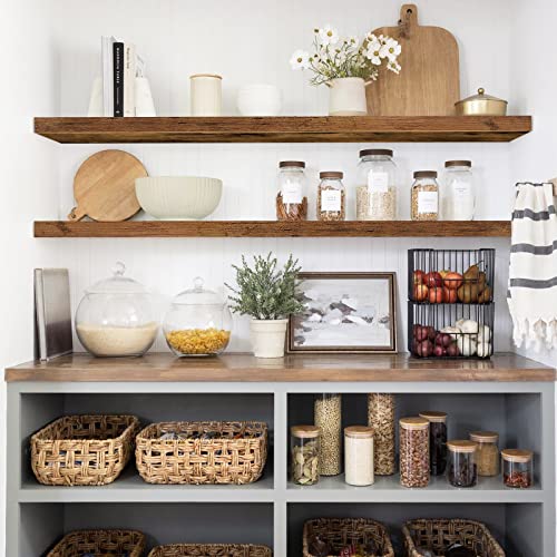 QEEIG Extra Long Floating Shelves for Wall (Brown, Set of 2, 47.2") - color: A. Brown, size: 47.2"