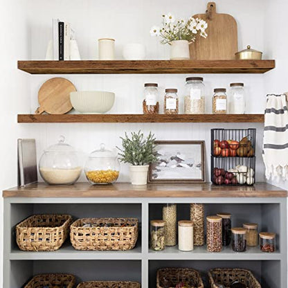 QEEIG Extra Long Floating Shelves for Wall (Brown, Set of 2, 47.2") - color: A. Brown, size: 47.2"