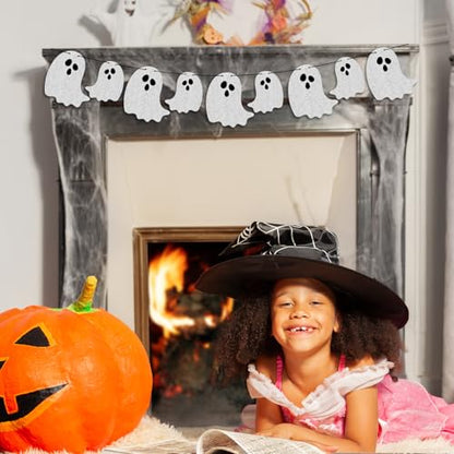 2pcs Pre-Strung Halloween Ghost Banners